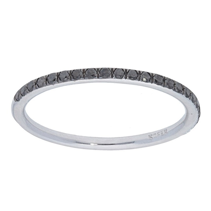 Deutsch Signature 1/2 Way Around Black Diamond Stackable Band