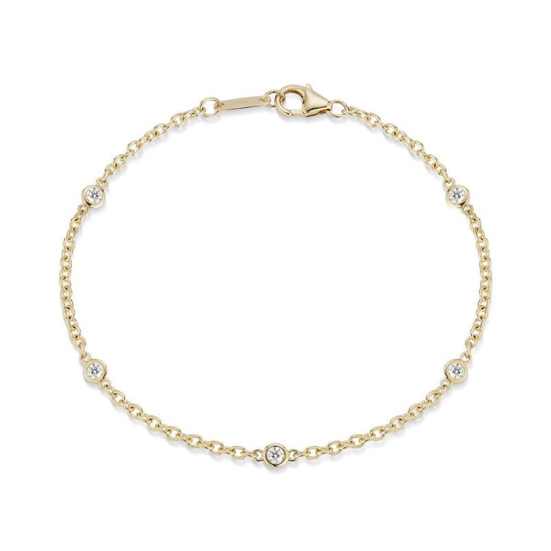 Deutsch Signature 5 Polished Bezel Diamonds By the Yard Bracelet