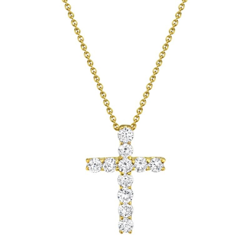Deutsch Signature 0.32Ct Round Diamond Cross Pendant Necklace