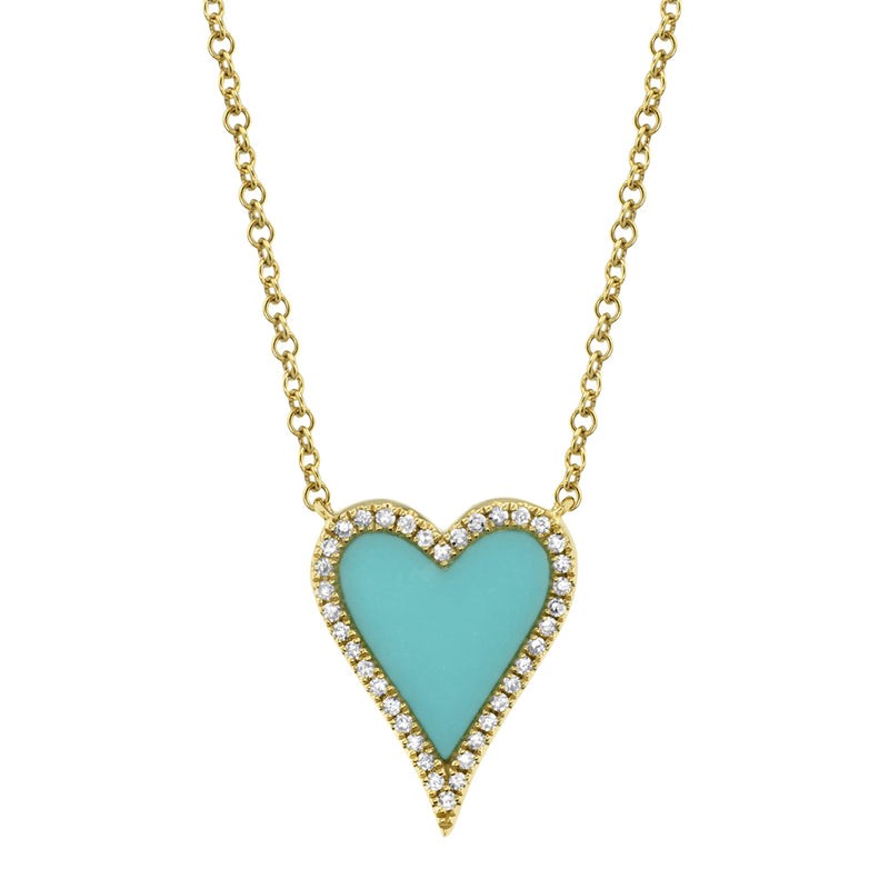 Deutsch Signature 1.80Ct Composite Turquoise Heart Necklace