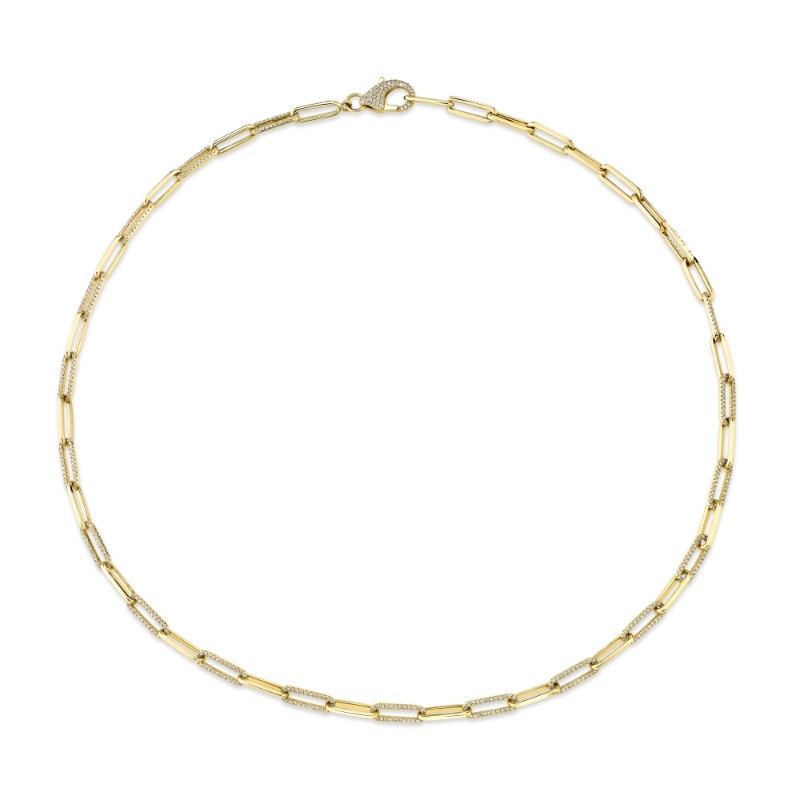 Deutsch Signature 1.36Ct Diamond Paper Clip Link Necklace