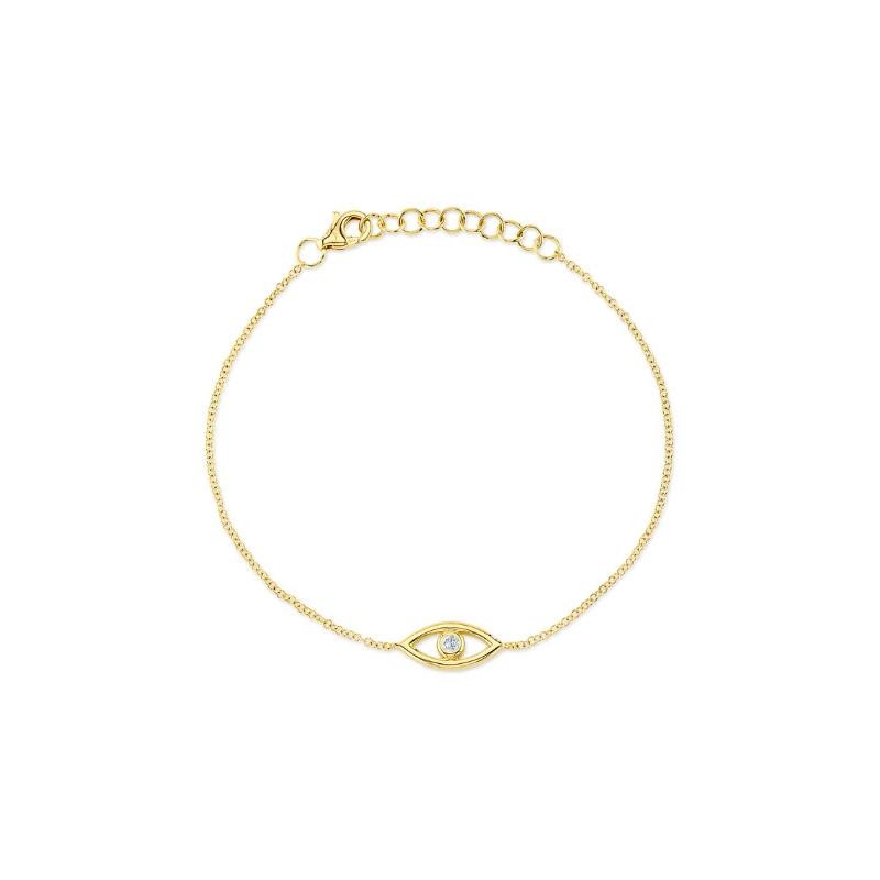 Deutsch Signature 14Ky .04Ct Diamond Bezel Eye Bracelet