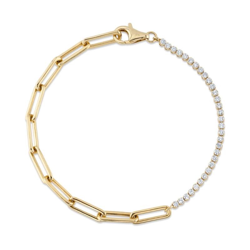Deutsch Signature 0.66Ct Diamond Paper Clip Link Bracelet