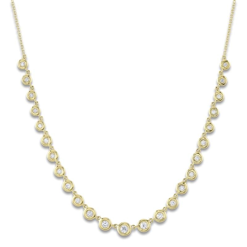 Deutsch Signature Diamond Bezel 14K Yellow Gold Necklace