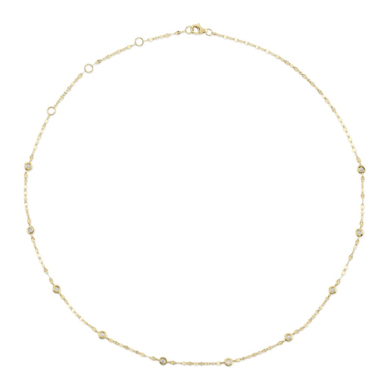 Deutsch Signature 0.20Ct (10) Round Diamond Bezel Set Diamond By Yard Necklace