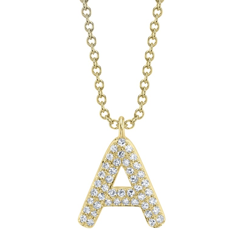Deutsch Signature 0.09Ct Diamond Pave Necklace - Initial A