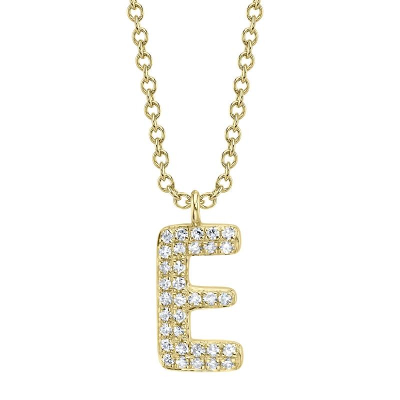 Deutsch Signature 0.07Ct Diamond Pave Necklace - Initial E