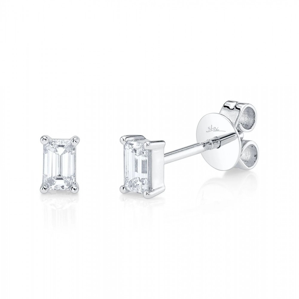 Deutsch Signature  0.40Ct Diamond Emerald Stud Earrings