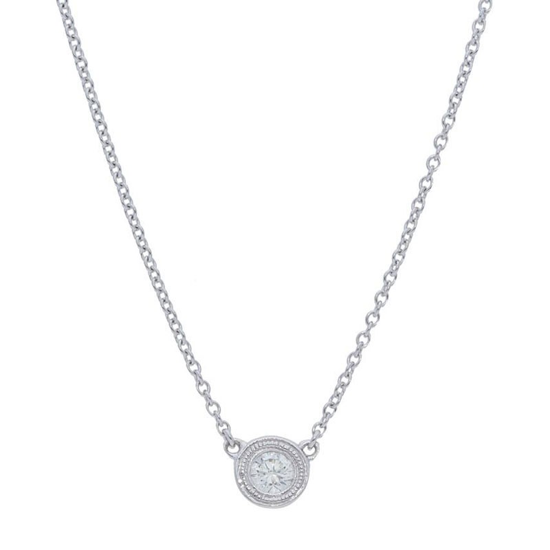 Deutsch Signature Single Milgrain Bezel Diamonds by the Yard Necklace