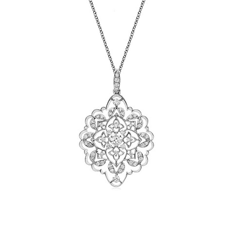 Deutsch Signature Antique Diamond Pendant with Milgrain Border