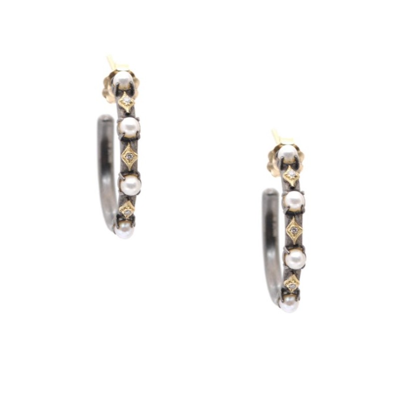 Armenta Pearl Hoop Earrings