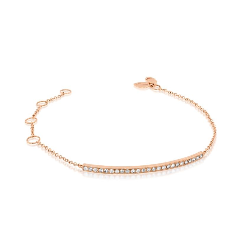 Meira T Rose Gold Diamond Bar Bracelet
