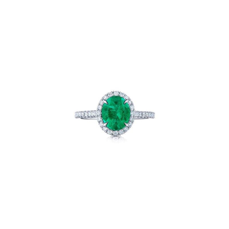 Kwiat Colombian Emerald Ring with an Oval Emerald