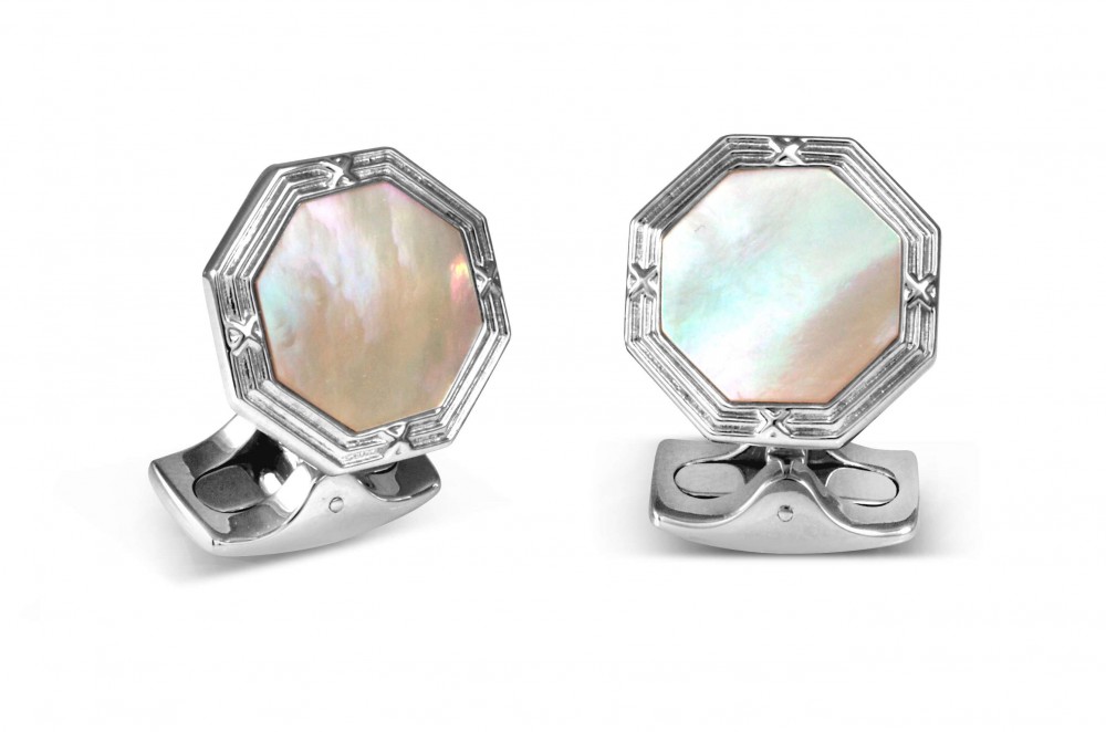 Deakin & Francis Octagonal Cufflinks With Mother Of Pearl