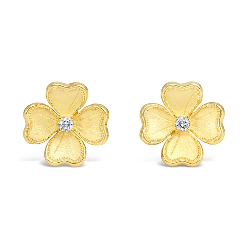 Rudolf Friedmann Gold Flower Earrings