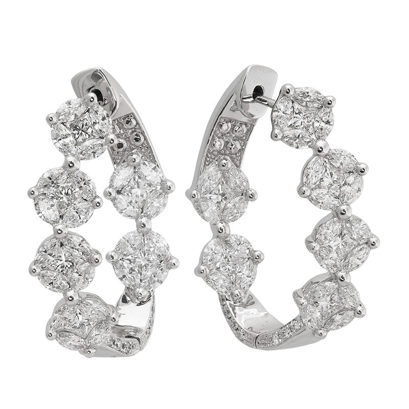 Jye's Marquise Diamond Inside Out Hoop Earrings