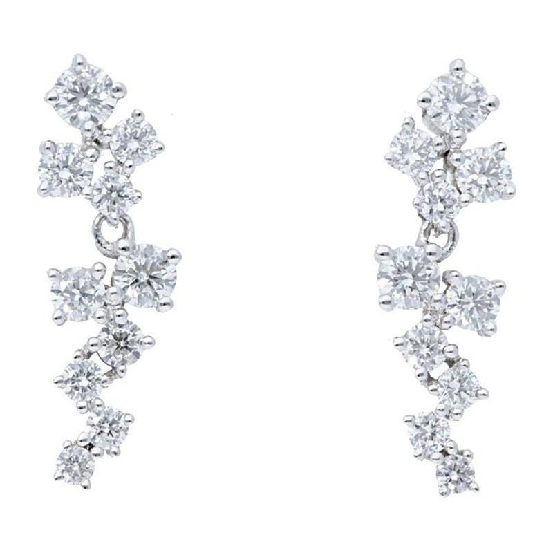 Deutsch Signature Cluster Diamond Drop Stud Earrings