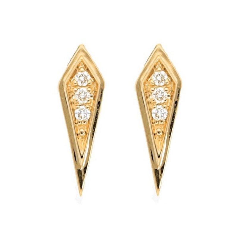 Deutsch Signature Diamond Mini Kite Shape Stud Earrings