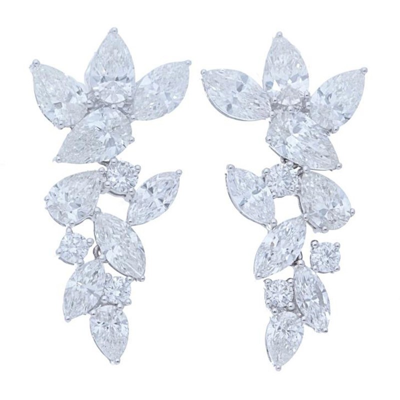 Deutsch Signature Pear and Marquise Diamond Stud Earrings