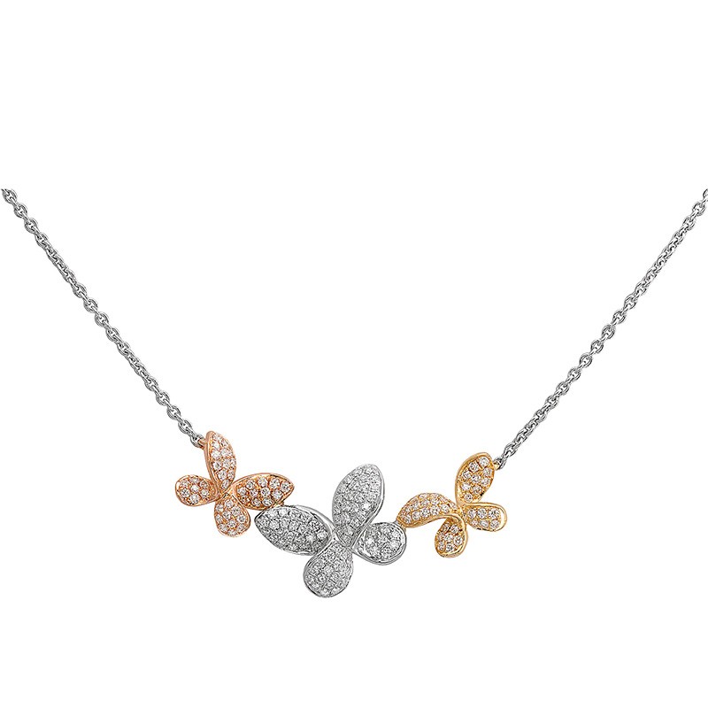 Jye's Pave Diamond Butterfly Necklace
