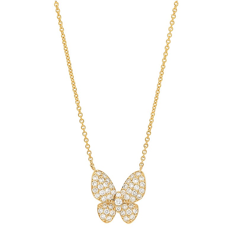 Deutsch Signature Pave Diamond Butterfly Necklace