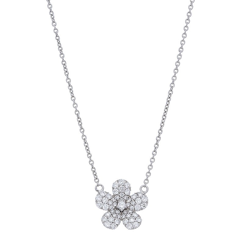 Deutsch Signature Pave Diamond Flower Necklace