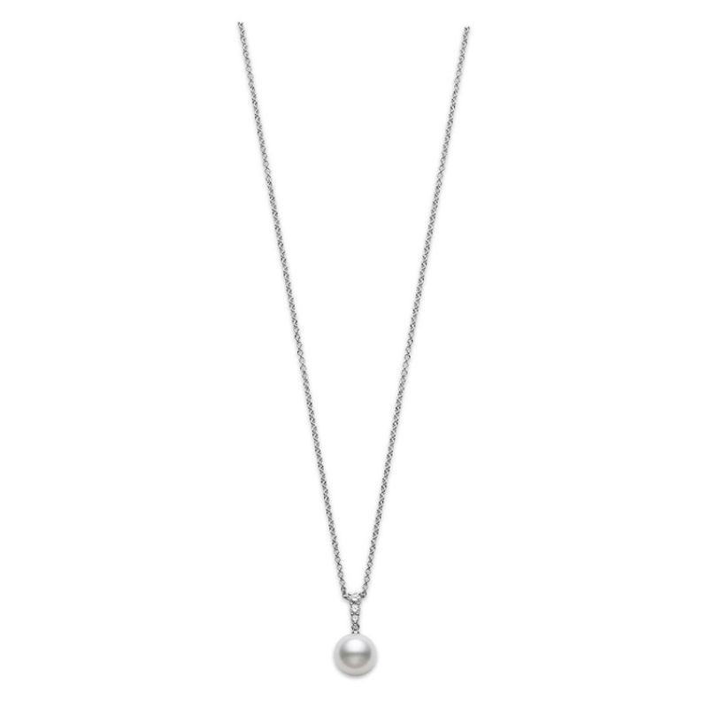 Mikimoto White South Seath Pearl and Diamond Pendant