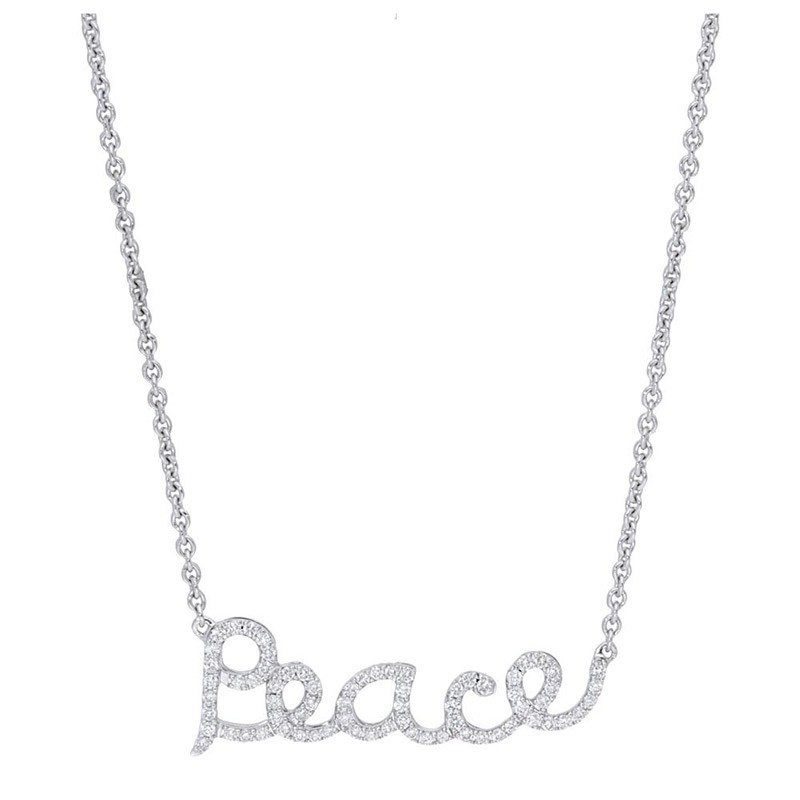 Deutsch Signature Pave Diamond Peace Necklace