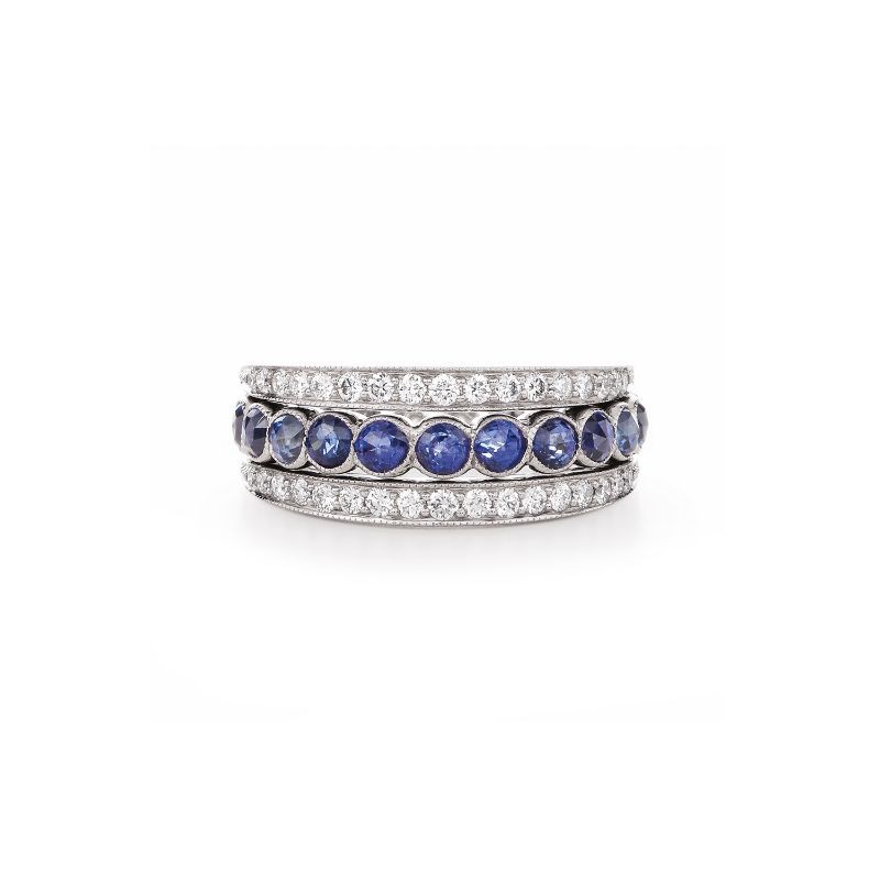 Kwiat Splendor Diamond and Sapphire Ring