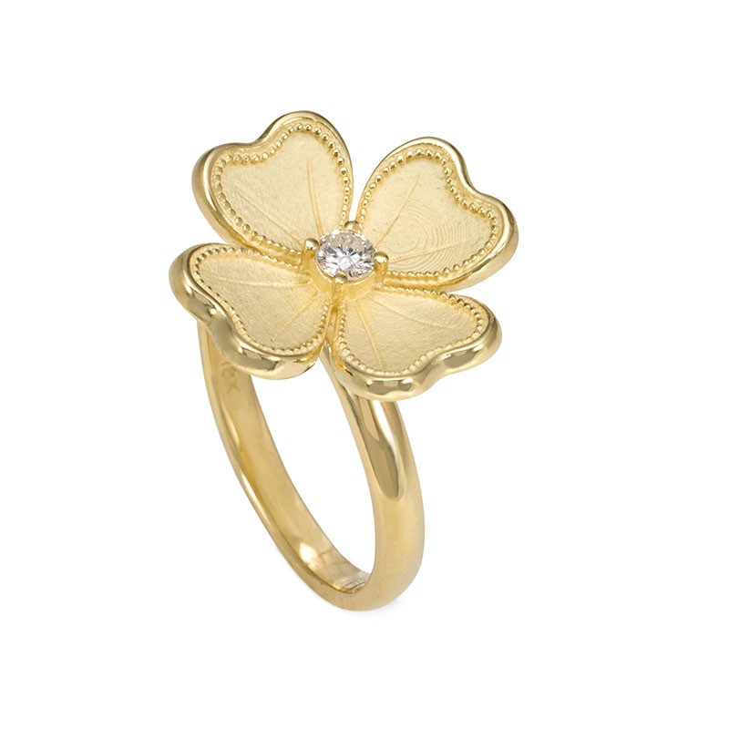 Rudolf Friedmann Gold Diamond Flower Ring