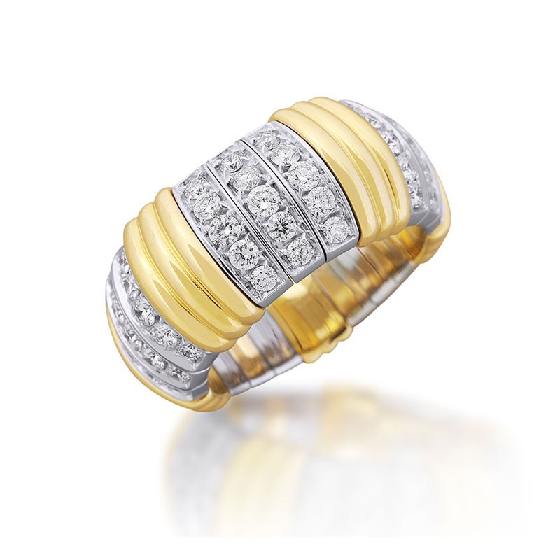 XPANDABLE™ Diamond and Yellow Gold Accented Ring