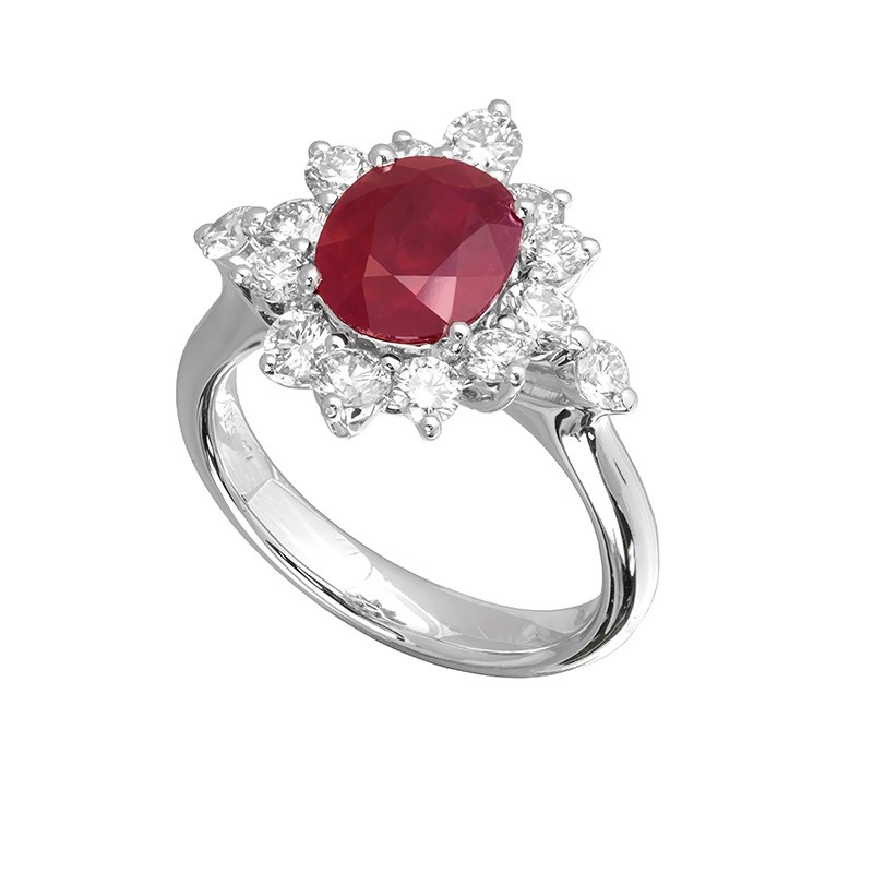 Jye's Ruby and Diamond Flower Ring