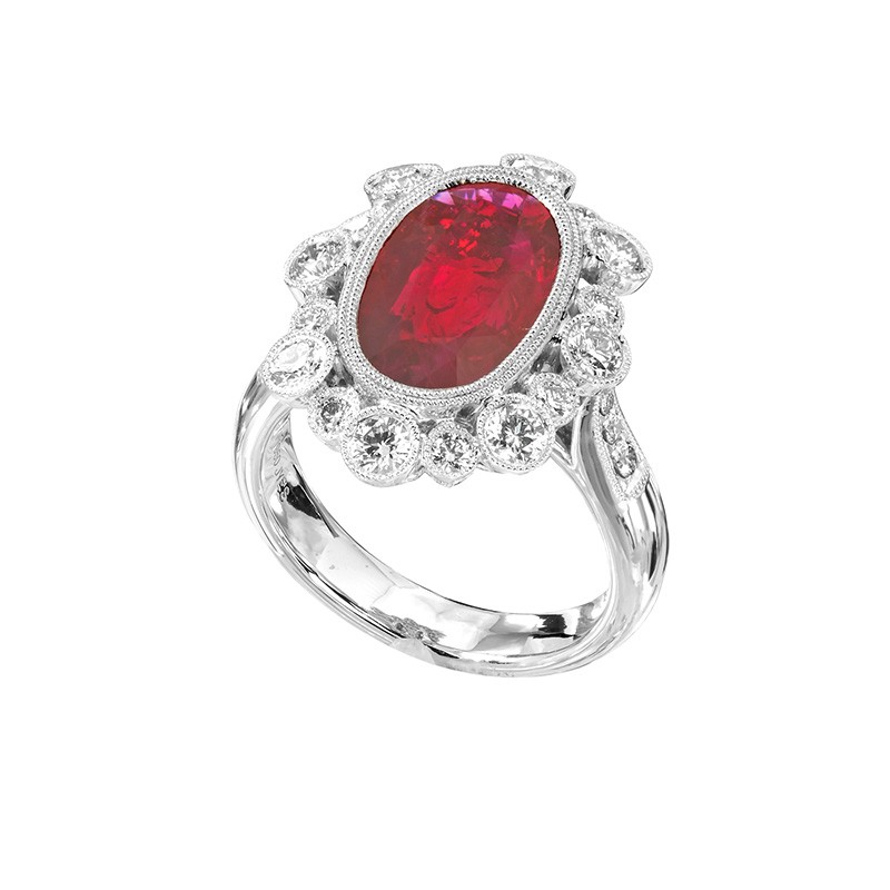Jye's Ruby and Diamond Halo ring