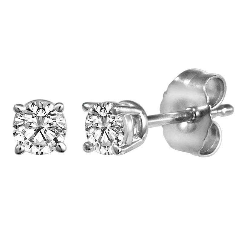 Deutsch Signature 4 Prong Round Diamond Stud Earrings