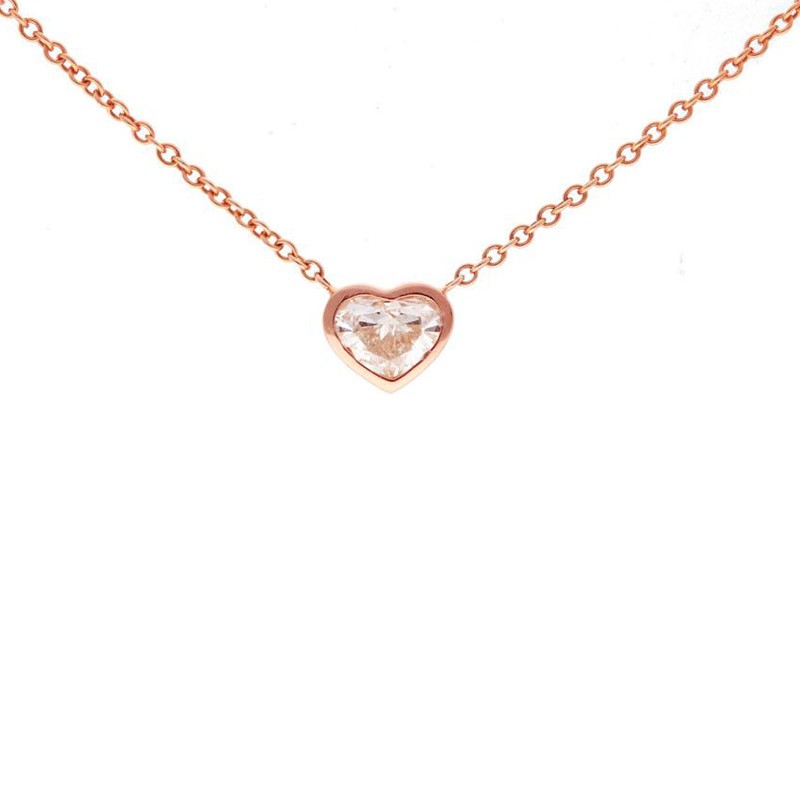 Deutsch Signature Heart Diamond Bezel Necklace