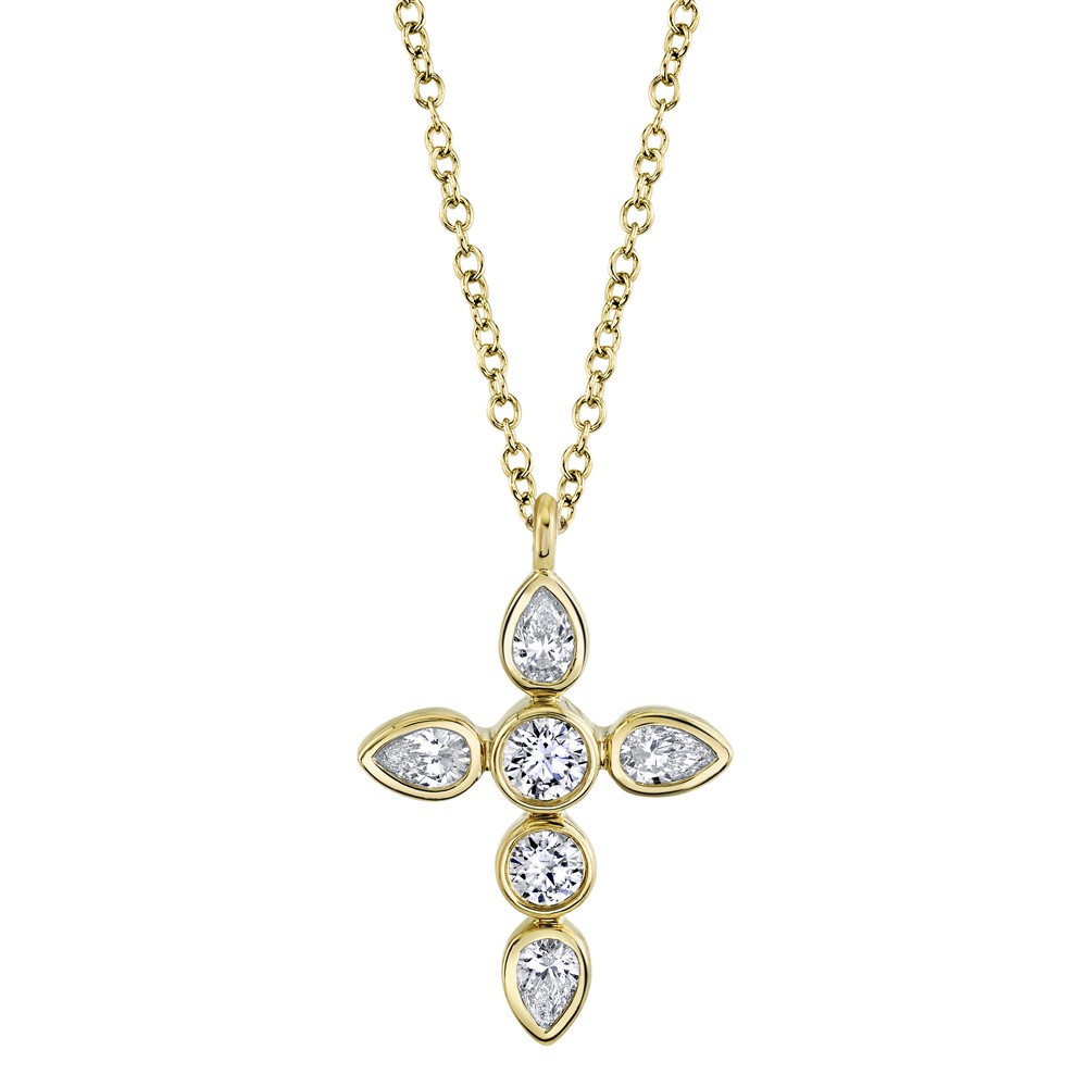Deutsch Signature 0.42Ct Diamond Pear Cross Necklace