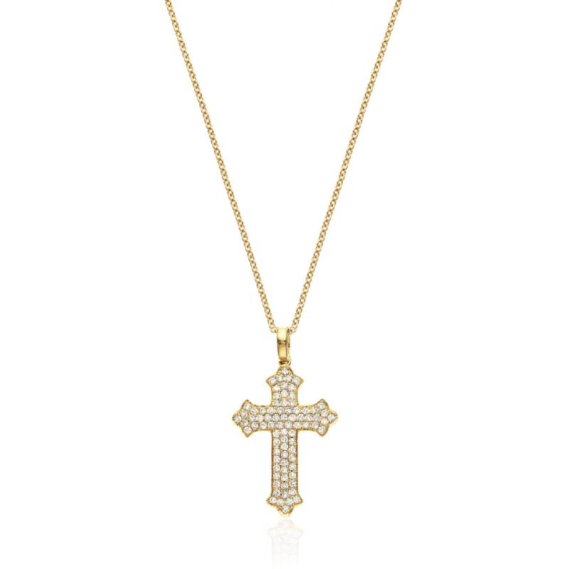 Deutsch Signature Diamond Cross Necklace