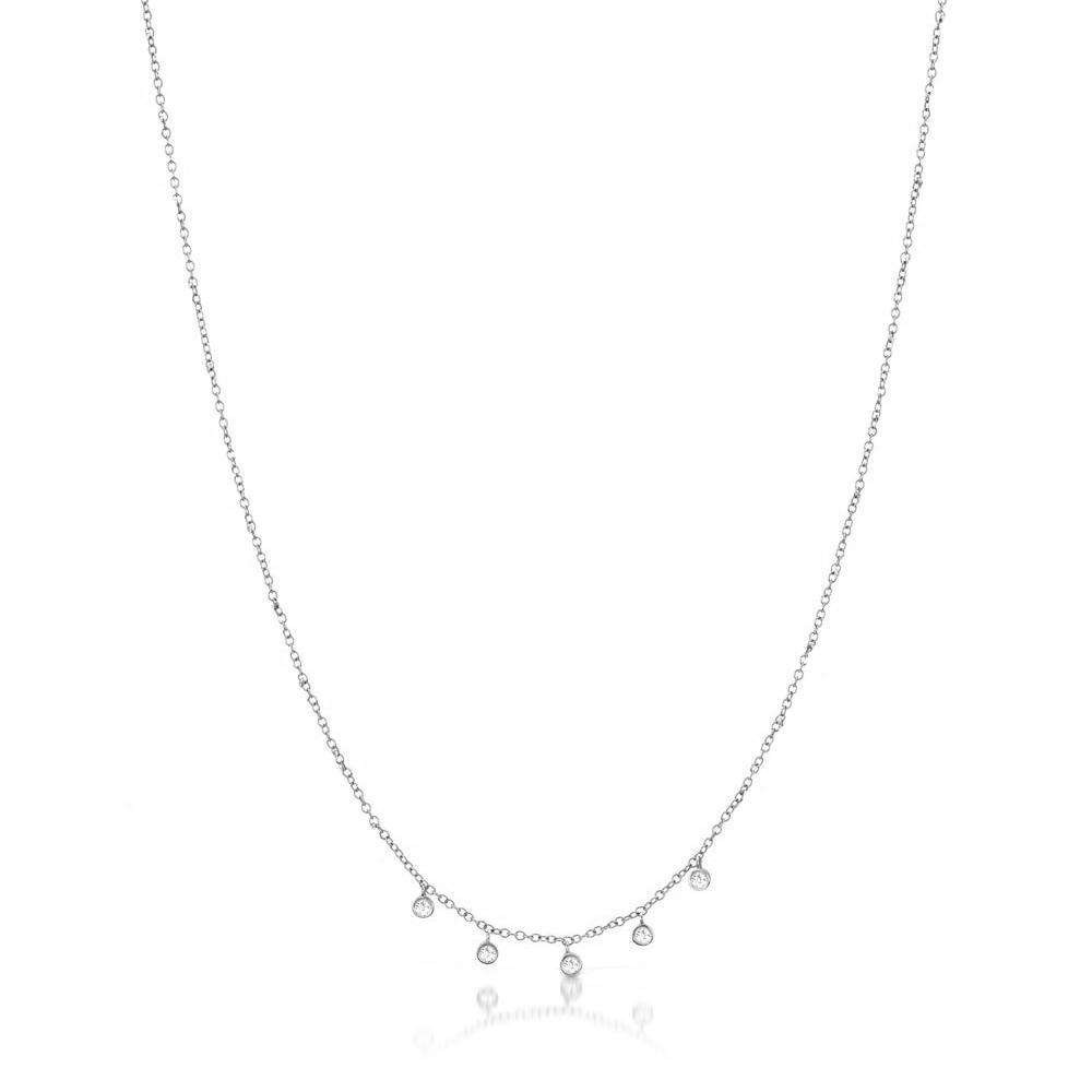 Meira T 14k Gold Necklace with 5 Diamond Bezels