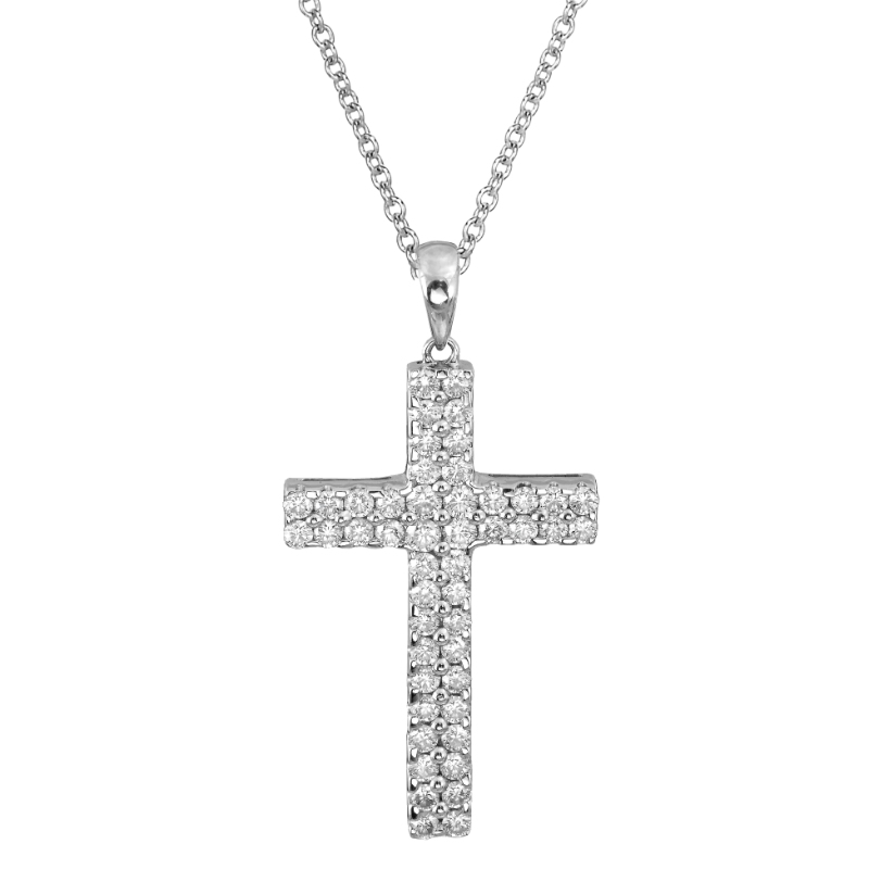Jyes's Diamond Double Row Cross Pendant