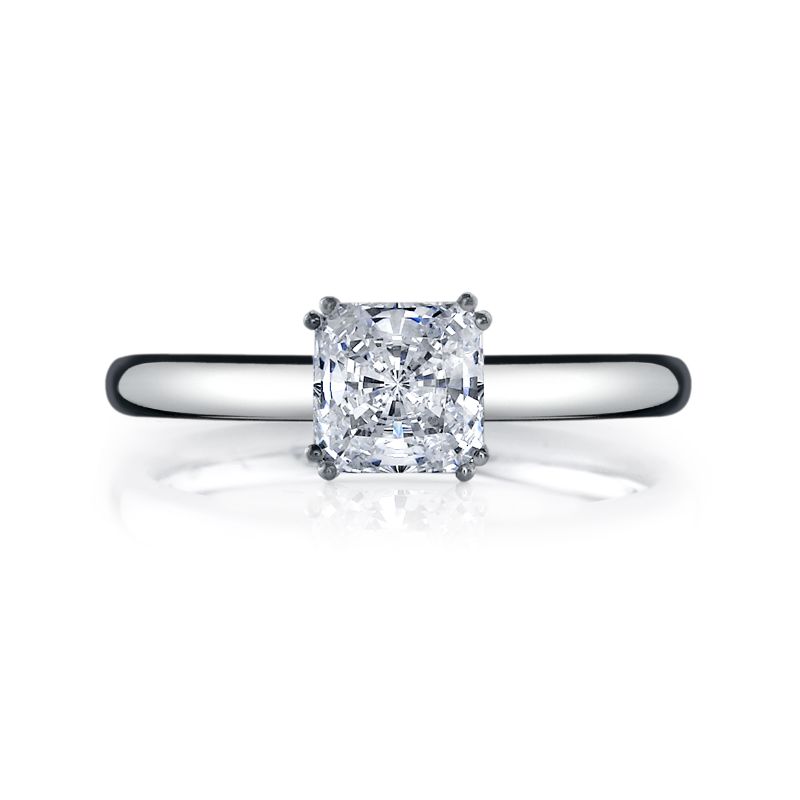 Deutsch Signature Asscher or Radiant Cut Solitaire Semi Mount