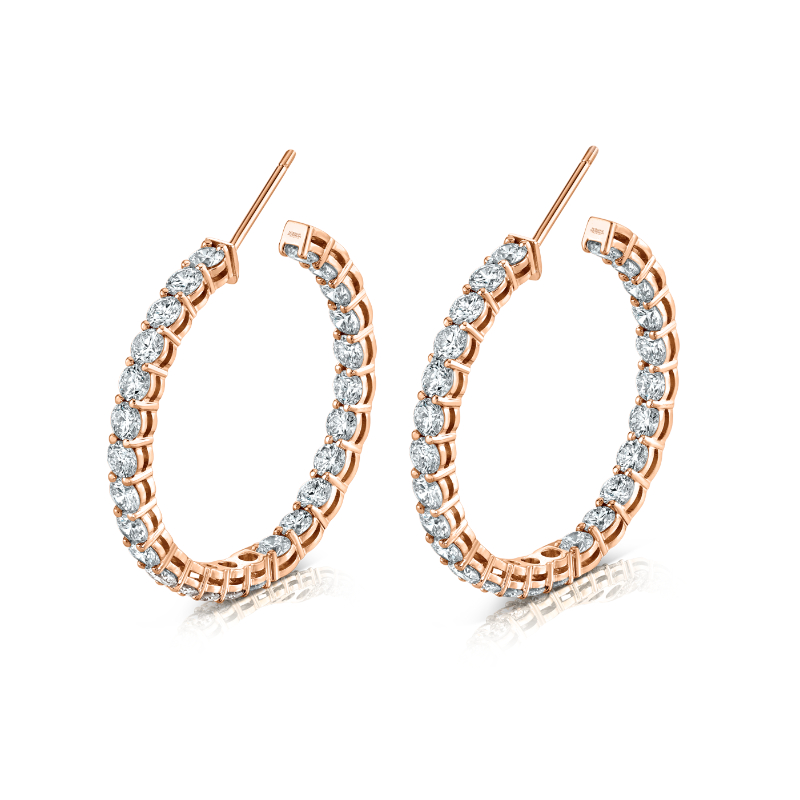 Norman Silverman Norman Silverman Signature Diamond Hoop In Rose Gold