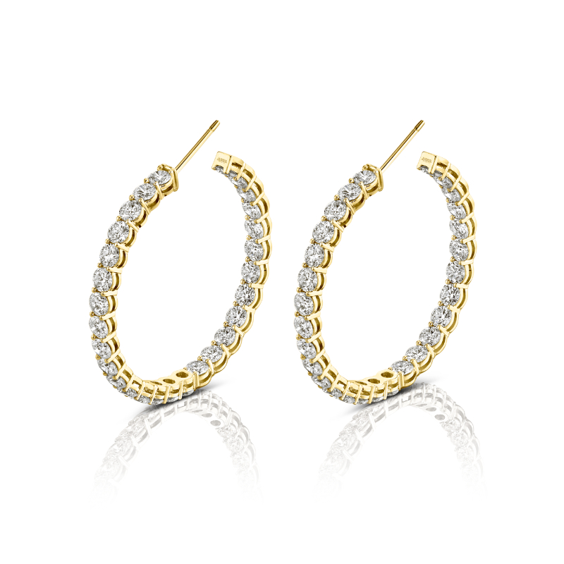 Norman Silverman Norman Silverman Signature Diamond Hoop In Yellow Gold