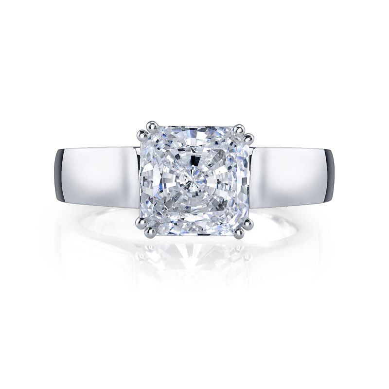 Deutsch Signature Asscher or Radiant Cut Solitaire Semi Mount