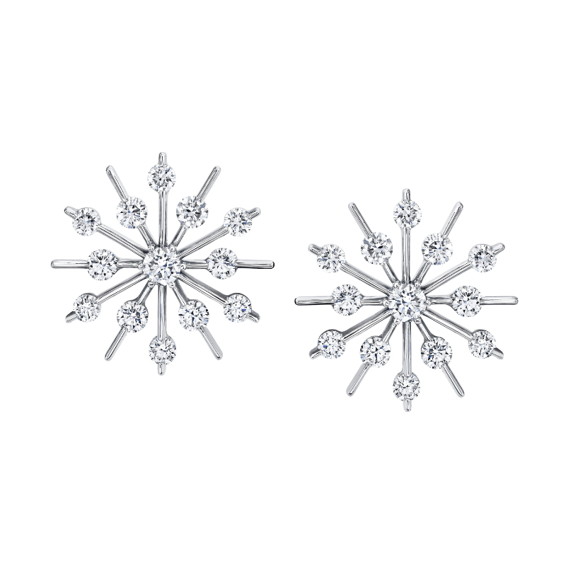 Norman Silverman Snowflakes Diamond Earrings