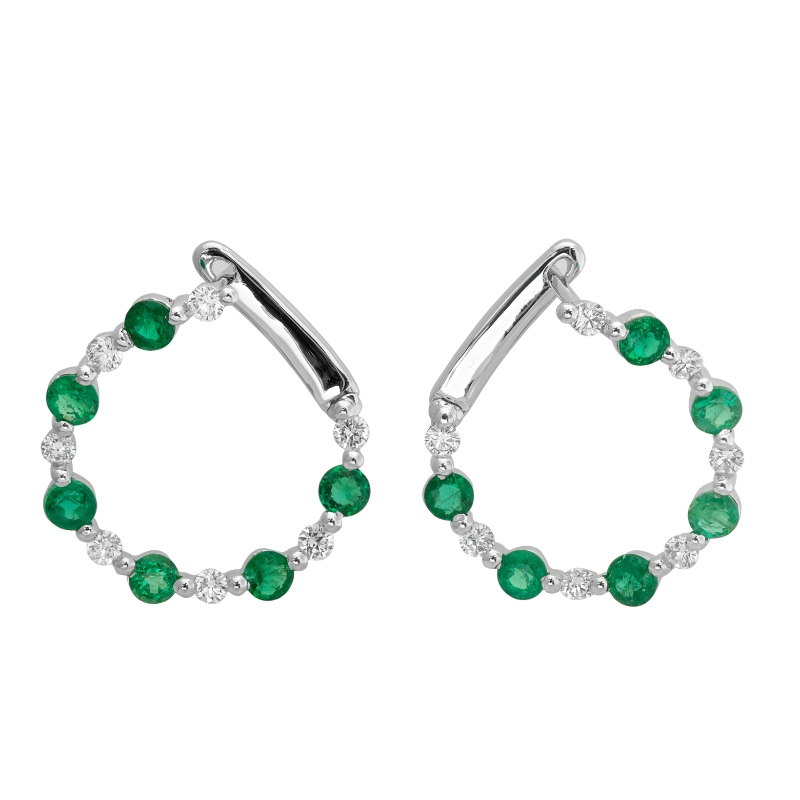 Jyes's Diamond Alt In/Out Hoop Earrings
