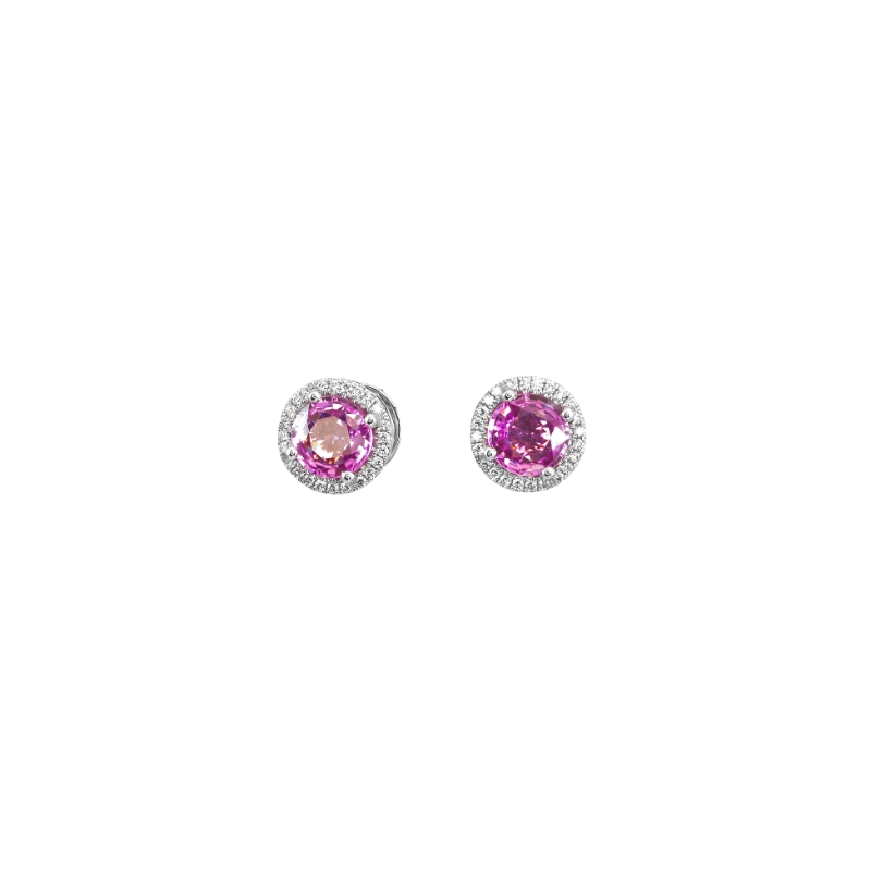 Jyes's Diamond Pave Halo Stud Earrings