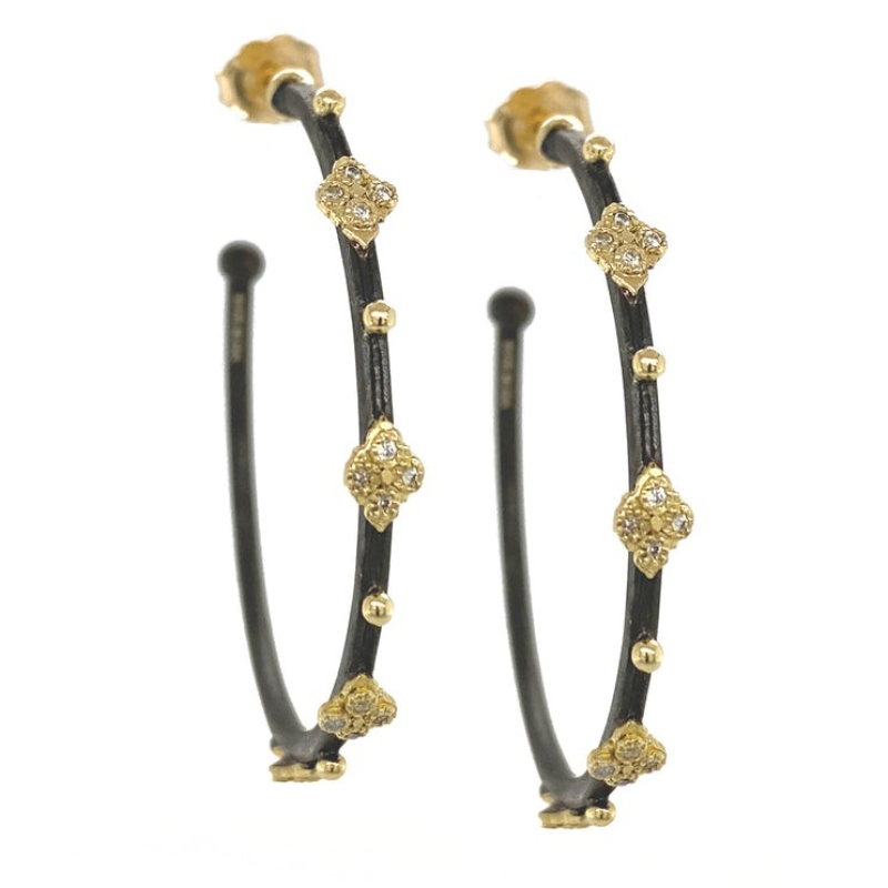 Armenta Crivelli, Granulation And Diamond Hoop Earrings