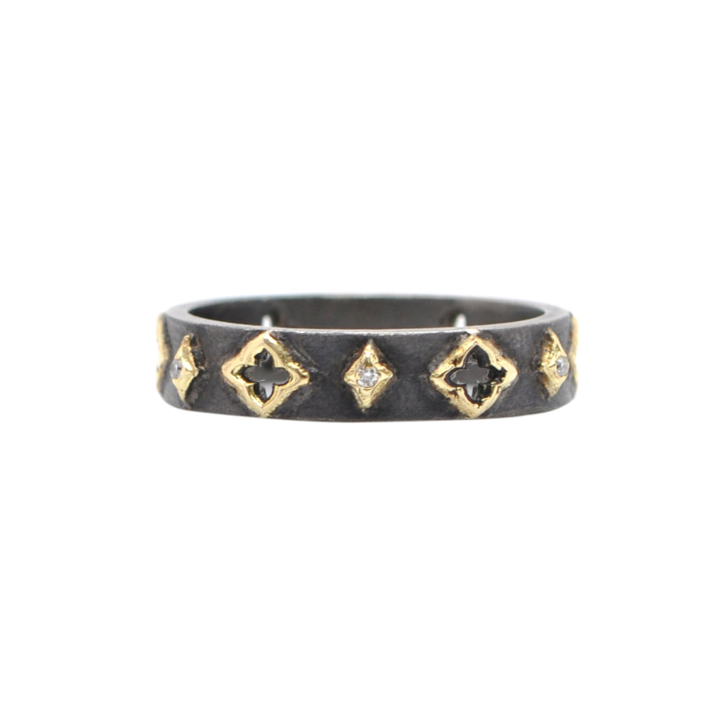 Armenta Open Scroll Stack Band Ring