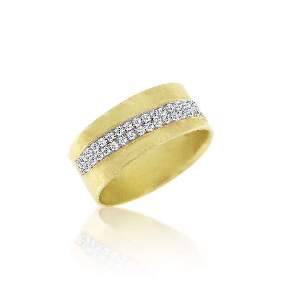 Meira T Brushed Gold and Diamonds Band