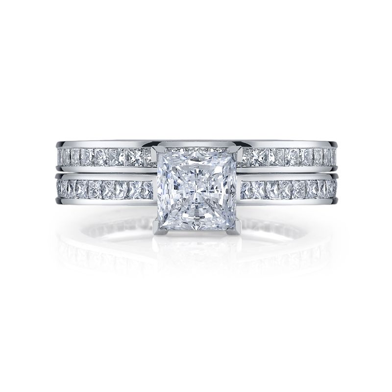 Deutsch Signature Eternity Bridal Set with Channel Set Princess Diamonds